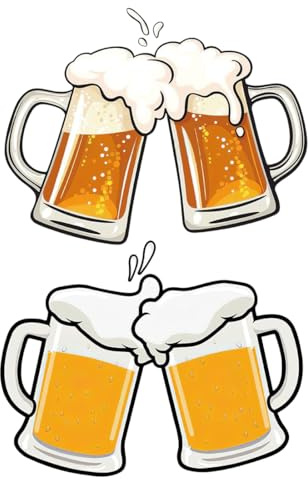 WUSJCOF 2 pcs Bier Patch zum Aufbügeln | Alkohol Patches, Bier Bügelbild, Aufbügler, Saufen Aufnäher