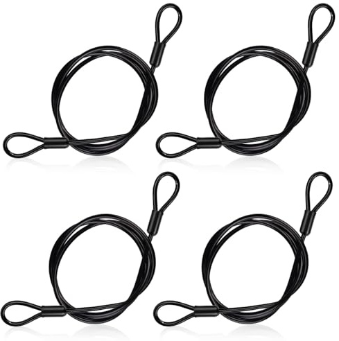 Schlaufenkabel,4 Stück Stahlseil mit Ösen 1m Kabelschloss Seilschloss Stahlseil Ummantelt Kann Zum Schutz Von FahrräDern und GepäCk Vor Diebstahl