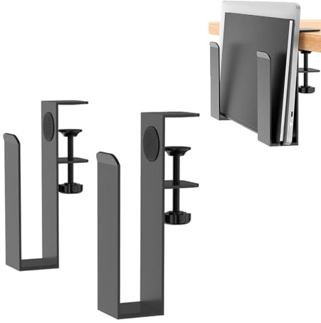 Lansls Almacenamiento Ajustable para Computadora Portátil, Ajustable Soporte Portatil Mesa Organizador De Escritorio Lateral, Sin Taladrar Soporte para Laptop para Escritorio Lateral
