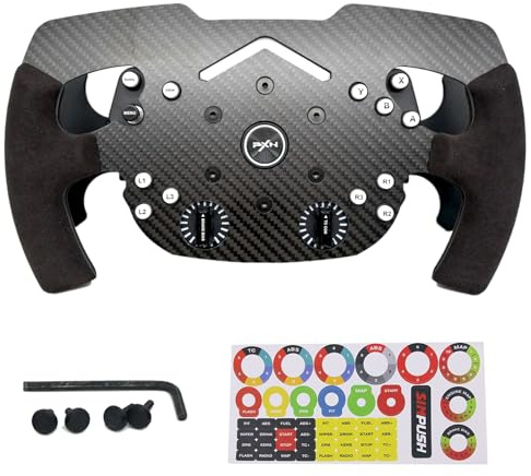 30,5 cm (12 Zoll) Carbonfaser & Wildleder F1 Formelrad Mod für PXN V12 Lite Force Feedback Rennrad; Ersatz für superleichtes Gaming-Rad mit Wildledergriff (für PXN V12)
