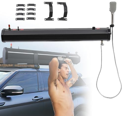 Doccia da Campeggio Portatile Serbatoio d'Acqua autopressurizzato per docce, Kit per Auto, Montaggio sul Portapacchi, Fuoristrada, 18 l/20 l/30 l, per Fuoristrada, 20 l/5,28 galloni