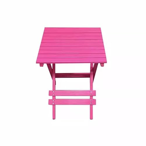 PP-Vic Klappbarer Strandstuhl Aus Massivholz, Auffälliger Strandstuhl Mit Verstellbarer Rückenlehne,Farbenfroher Freizeitstuhl Geeignet Für Outdoor,Camping,Garten - Oxford-Stoff,Rose red Table