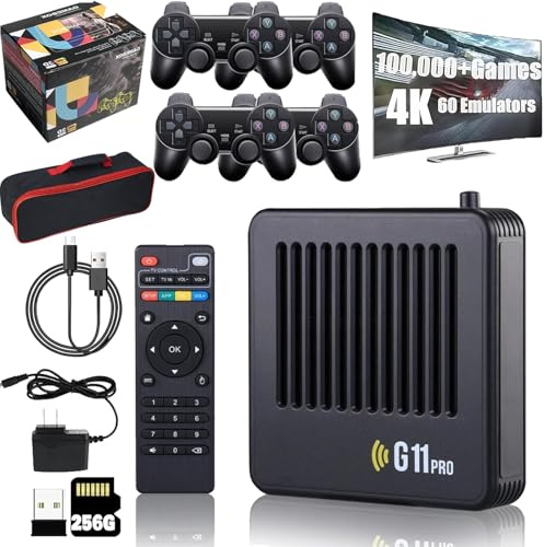 g11 pro Console Retro Wave G11 Pro, 4K HD, 100 000 jeux, 256 Go, portable, plug & play, 4 manettes sans fil (128 g)