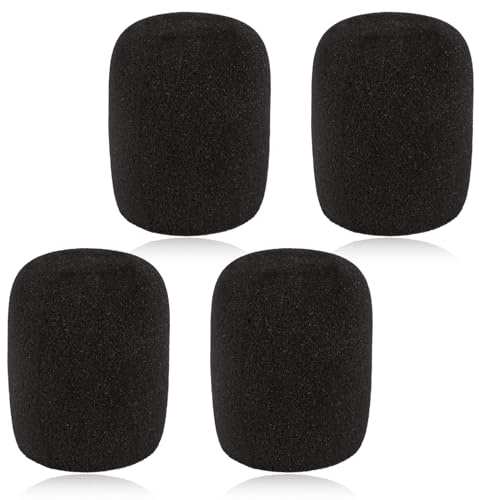 4 Pack Microphones Cover Soft Foam Mic Covers Microphone Foam Covers Microphone Windscreen Protection for Most Standard Handheld Microphones