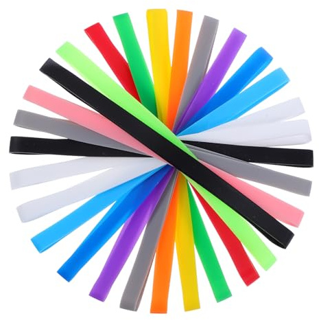 HJZHII 15 stycken elastiska band breda, 14 cm stora silikonband hushållsgummi återanvändbara färgglada gummiband gummiband gummiband för böcker anteckningsböcker matlagningslådor plånböcker kuvert