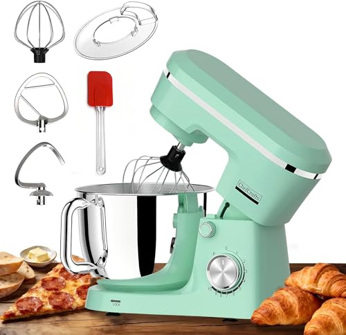 Electric Stand Mixer with 6.5 Quart Bowl, Household Food Mixer 10+p Speeds 660W, Kitchen Tilt-Head Bread Dough and Cake Mixers with Dough Hook, Whisk, Beater, Splash Guard and Egg Separator (Blue 2)