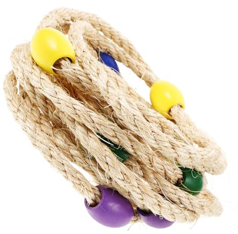 GARVALON Lot de 10 Set de Anneaux à Lancer en Corde de Jute Naturelle, Couleurs Rouge, Jaune, Bleu, Vert et Violet, Jeu de Lancer D'anneaux pour Garçon et Filles, pour Activités de Plein