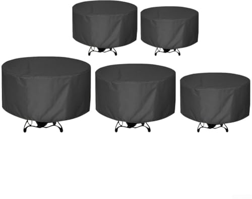 Utomhus möbelöverdrag rund bord, trädgårds- och uteplats matset damm, regn och UV-skydd, vattentätt, kraftigt Oxford-tyg skyddsöverdrag (180 * 90 cm i diameter)