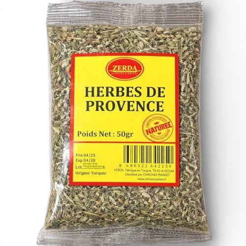 Herbes de Provence ZERDA – 50 g – Mélange Aromatique 100% Naturel – Idéal Viandes, Légumes, Grillades & Cuisine Méditerranéenne