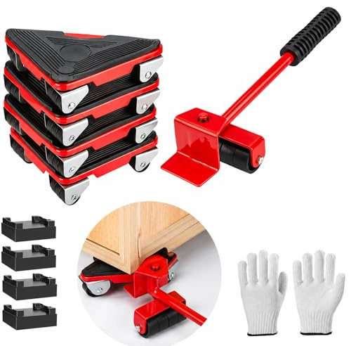 Möbelroller, 4 Pack dreieckige Umzugswagen, Möbeltransporter mit 12 um 360° drehbaren Rädern, Schwerlast-Möbelheber-Set, ideal zum einfachen Transportieren großer Möbelstücke,maximale Traglast 1200kg