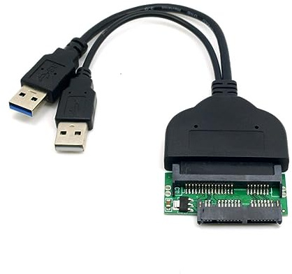 Chenyang Adaptador convertidor PCBA Micro SATA de 16 pines a 2,5 SATA de 22 pines con cable de datos de fuente de alimentación USB
