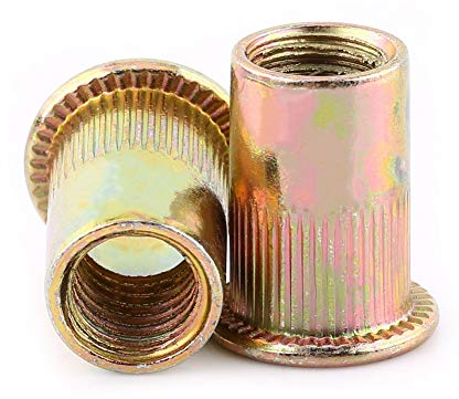 20pcs M10 Insert Fileté Metal Ecrous de Rivet Insert Filetage Métrique en Acier au Carbone Zingué Ecrou a Sertir (M10 × 20pcs)
