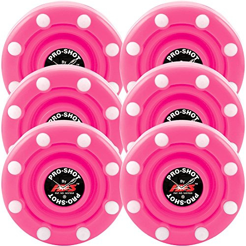 6 Pack of IDS Roller Hockey Puck Pro Shot (Pink)