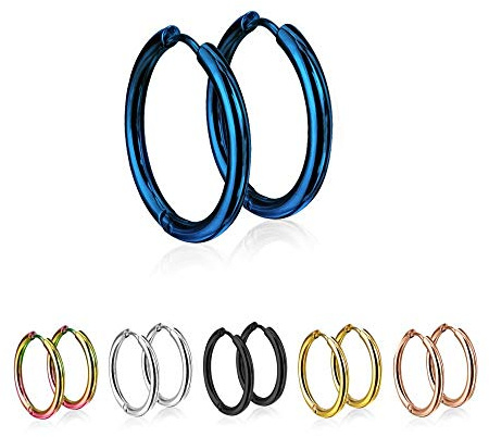 Treuheld® | Runde Creolen Ohrringe aus Edelstahl | 6 Farben