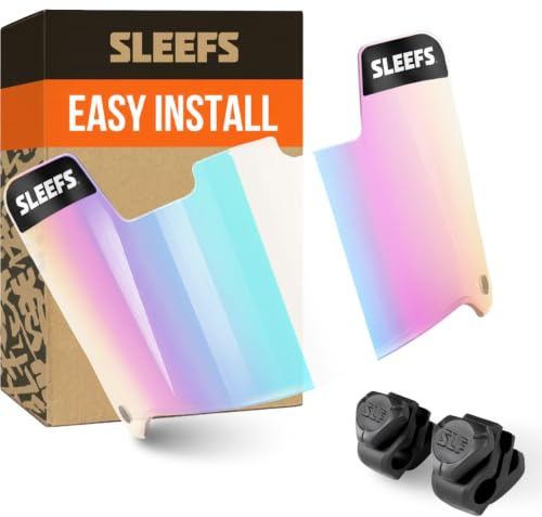 SLEEFS Football Helmet Visor [Bifrost Rainbow] - Tinted Professional Football Visor/Shield - Fits Youth & Adult Helmets - Includes Quick Visor Clips + Microfiber Travel Bag
