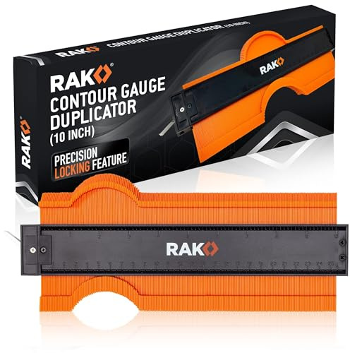 RAK Contour Gauge - 10 Inch Edge Profile Measuring Tool, Lock - Adjustable Irregular Shape Outline of Flooring, Laying Tile, Woodwork, Construction, Ideal Gifts for Dad, Men
