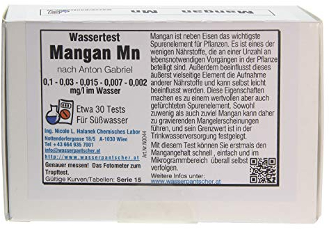 Wasserpantscher photometergenauer Wassertest für Mangan