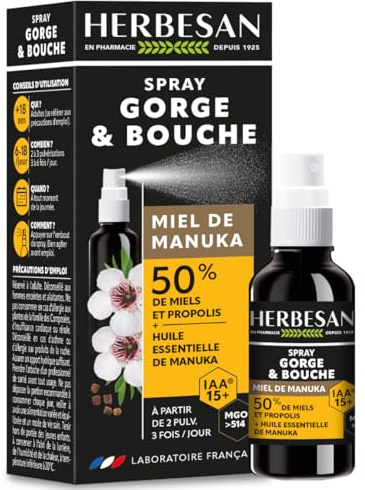 Spray gorge & bouche Miel de Manuka 25ml