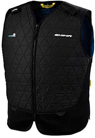 SHIMA HYDROCOOL Vest - Ultraleichte Kühlende Motorradweste aus HyperKwel Polymer. Bis zu 8 Stunden Kühleffekt - Kompatibel mit SHIMA-Jacken (Schwarz, M)