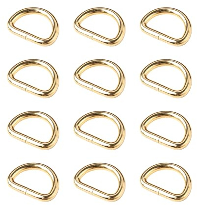 TAIYOU 30 pezzi Anelli per Borse Anelli a D Metallo Fibbia Zaino ad Anello per Borsa Tracolla Zaino Bagagli Leathercraft Portachiavi Progetti di Cucito 3,8 mm Spessore Accessori Cucito Dorato