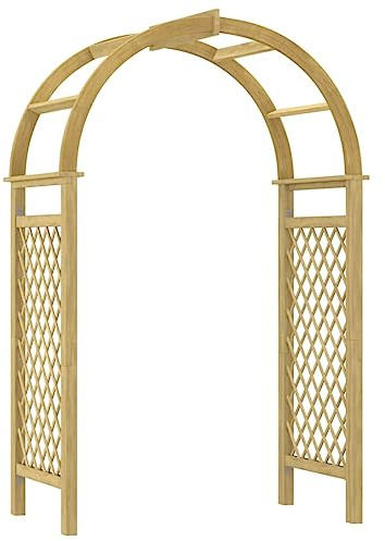 vidaXL Arche avec Treillis Arche de Rosiers de Patio Arche de Terrasse Jardin Extérieur Arrière-Cour 141x97x243 cm Bois de Pin Massif Imprégné