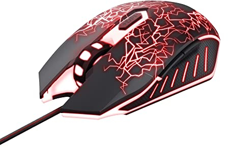 Trust Gaming GXT 105X Mouse da Gioco con Luci LED, 6 Pulsanti, Cablato 1.8 m, Mouse Gaming per PC, Laptop, Computer, Console di Gioco - Nero, 24618
