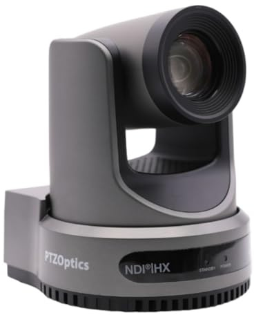 PTZOptics Move 4K 30x Auto-Tracking PTZ Camera with Built-in Tally Light, 3D Noise Reduction, and Advanced White Balance Modes (Gray)