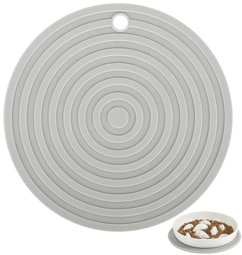 PETTOM Napfunterlage Katzen Rund, Futtermatte Hund Silikon, Futternapf Unterlage rutschfest