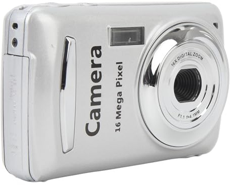 Digitalkamera, 1080P 16 MP Digitale Point and Shoot Kamera, 2,4 Zoll HD Bildschirm, 16 facher Digitalzoom, Autofokus, Mehrachsenstabilisierung, Tragbare Reisekamera für Studenten