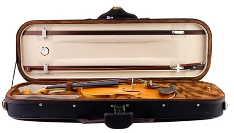 Yoeoefuo Geigenkoffer Violine Case 3/4 Professionelle Oblong Koffer Geige Koffer Mit Hygrometer Stabil Leicht Violinenkoffer Violine Reisekoffer Geigenzubehör