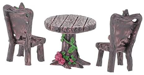 KITANDOVE 2sätze Miniatur Gartenmöbel Teiliges Deko Für Mikrolandschaften Elegante Tisch-Stuhl Modelle Für Puppenhäuser Und Gartendeko Leicht Und Platzsparend Für Innen Und