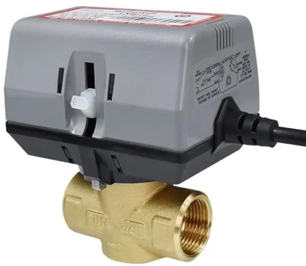 QZROPXOH 1/2'' 3/4'' 1'' 2 Way Brass Motorized Shut-off Valve AC220V With VC6013 Fan Coil Electric Globe Valve(3/4)