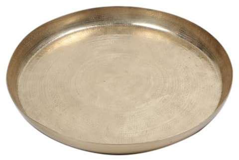 Plateau timbale Rond de Service, modèle doré réalisé en Aluminium diamètre 46 cm