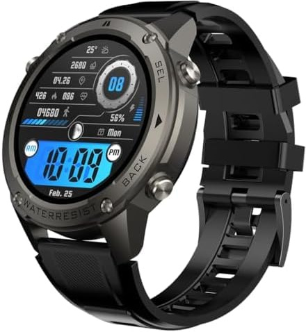AngLink Smartwatch Herren, robuste Outdoor Fitnessuhr mit AMOLED Display, GPS, Bluetooth-Anrufen, 5 Bar wasserdicht, 170+ Sportmodi, Kompass, Höhenmesser, kompatibel mit Android
