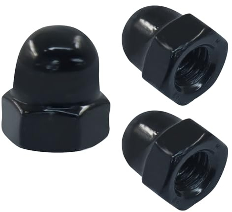 LifCratms M6-1.0 Stainless Steel 18-8 (304) Acorn Cap Nuts（20pcs, Black）