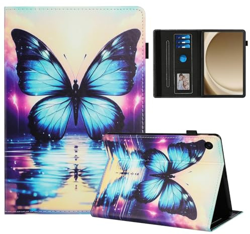 Rostsant Coque pour Samsung Galaxy Tab A11+ 11 Pouces 2025 SM-X230/SM-X235/SM-X236B Impression Graphique Housse en Tablette Cuir PU Protection pour Galaxy Tab A11 Plus Papillon d'ombre