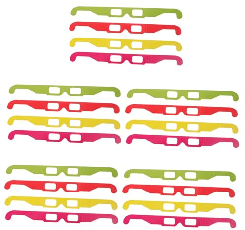 SEWACC Occhiali 3d in Cartone Piatti Anaglifici 20 Pezzi Set Per Visione Film 3d Portatili Multicolore Per Feste e Visione Casalinga