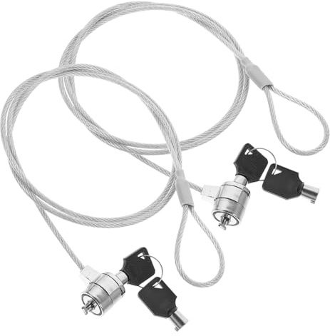GARIOUANS 2 Juegos Candado Portátil para Ordenador Portátil con Cable de Seguridad de Resistente Compatible para Laptops y Tablets de Unidades con Cabeza Giratoria Ligera y Fácil de Usar