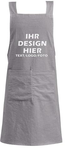 Personalisiert SchüRze Schwarz Unisex – Eigene SchüRze Gestalten Mit Text, Bild Oder Foto, Personalisierte Herren Mit Tasche, Geschenk FüR KüChe, Bbq & Gastronomie