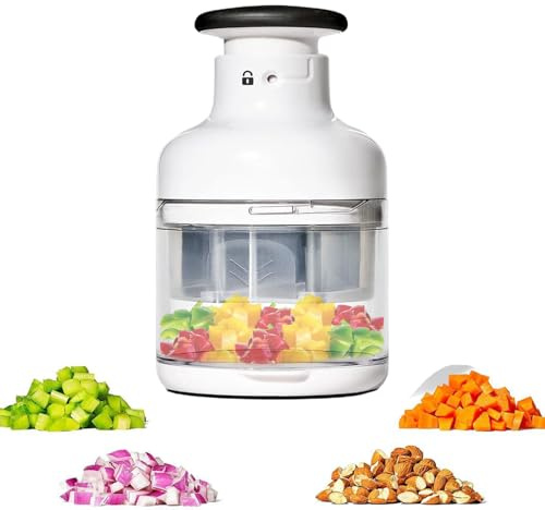Mihauuke Cortador de Verduras,Mango Antideslizante de Prensa Manual - Picador De Alimentos Cortador De Verduras Y En - Para Col Zanahorias Pepino Calabacín Picnic Reunión Familiar Fiesta Cena