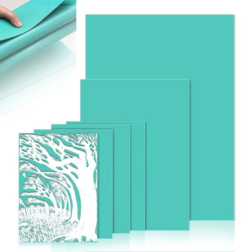 NEUSID Set di 6 piastre per stampa linoleum, 3 mm, in gomma morbida, taglio linoleico, 4A6 + A5 + A4, piastra in linoleum, per incisioni, timbri e progetti di stampa