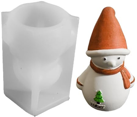 DAWCBVJQ Julformar – jultomtesnögubbe 3D-former, julformar för ljus non-stick | för hem skrivbord semester halloween hantverk tvålgjutning