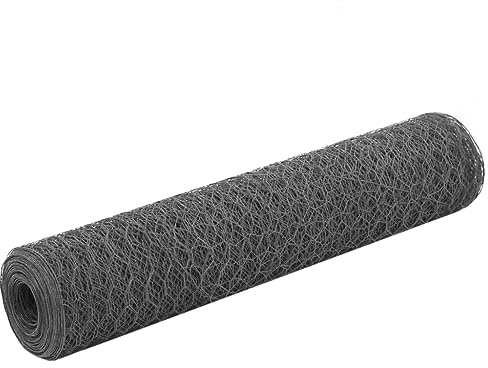 Drahtzaun Stahl Grau, 25x0,75m, PVC-beschichtet, sechseckige Maschen, 0,93mm Drahtstärke, langlebiger Maschendraht für Garten, Tiergehege, als Sichtschutz, wetterfest