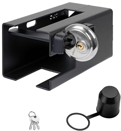Wiltec Anhängerschloss mit Stecksystem 70 mm Vorhängeschloss, Diebstahlsicherung aus Stahl für Anhänger