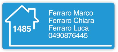 MYGOODPRICE - Targhetta con incisione personalizzata autoadesiva, per nome e numero di cassetta postale, 1-5 righe, formato 12 x 5 cm, colore: azzurro