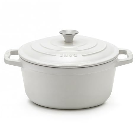 La Fonderie 1890 Cocotte Ronde en Fonte Émaillée 22cm IENA22, Capacité 3,3 L, Beige, Compatible Tous Feux, Induction, Gaz, Électrique, Grill et Four, Couvercle en Fonte, Idéale pour Mijoter et Rôtir