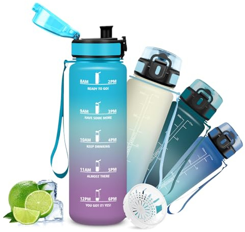 Mujigaga Botella Agua, 500ml Botella Agua Niños, Botellas Reutilizable, Cantimplora Infantil con Filtro, a Prueba de Fugas, Cantimplora para la Escuela, Viaje, Viajar, Deportes, Natación