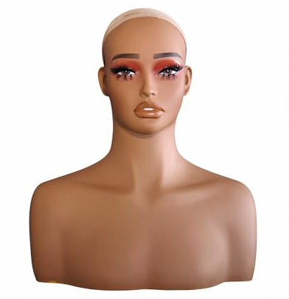Jinhxofs Tête de Perruque, Tête Mannequin en PVC Aspect Réaliste