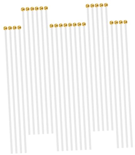 Toyvian 100 Pezzi Kit Bastone per Bandiera in Plastica Bianca Resistente alla Rottura per Eventi Sportivi e Bandiere da Tavolo, Bastone per Bandiera Maneggevole e Leggero