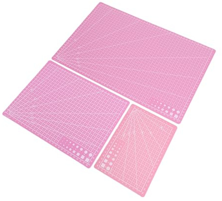 Topiky Skärmatta 3 St A3 A4 A5 PVC Halkfria Skärmattor för Hantverk Hobbyprojekt Tyg Sömnad Scrapbooking Rosa
